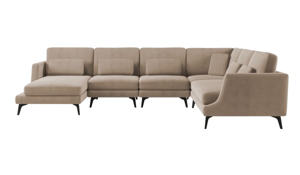 Albert диван угловой с шезлонгом, велюр от интернет-магазина IDODOM.RU