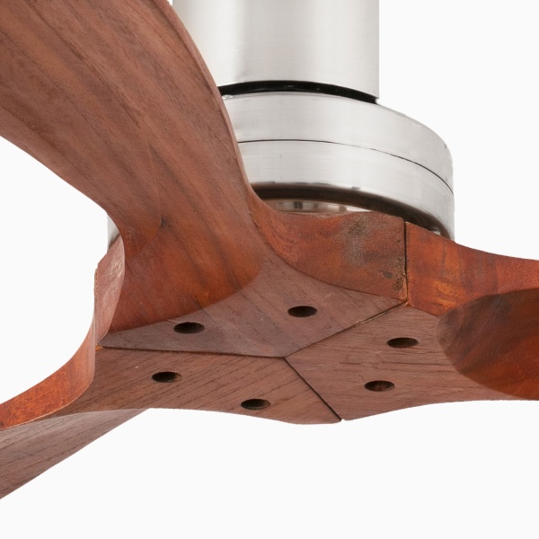 Потолочный вентилятор Mini Lantau из матового никеля/орех с двигателем постоянного тока от интернет-магазина IDODOM.RU