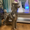 Пудель. Полигональная фигура из нержавеющей стали. Финиш: шлифовка. Высота: 82 см.