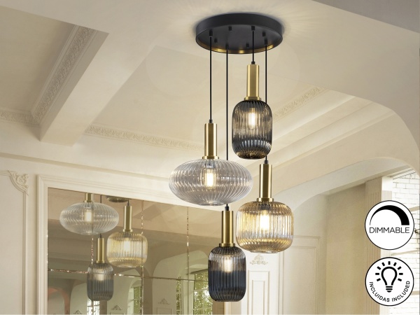 Люстра Norma 4L черный/латунь от интернет-магазина IDODOM.RU