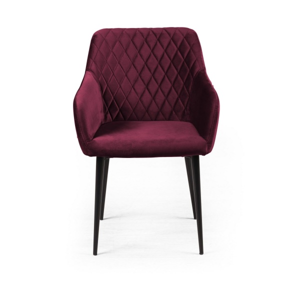 Стул с подлокотниками Robert, бархат винно-красный 16 new от интернет-магазина IDODOM.RU