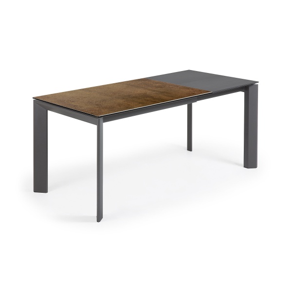 Стол Atta 120 (180) x80 антрацит, коричневый, керамика от интернет-магазина IDODOM.RU