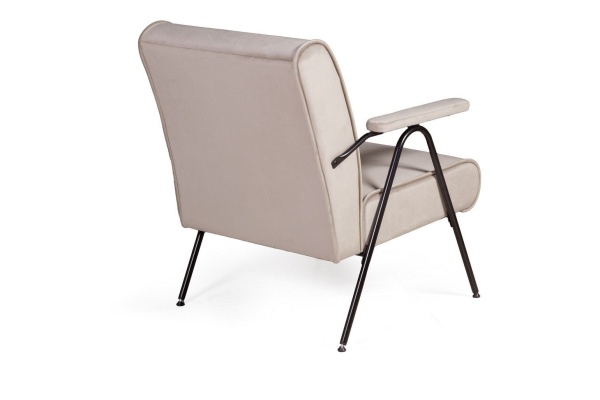 Кресло Andy с мягкими подлокотниками, бархат пепельно-бежевый 25 от интернет-магазина IDODOM.RU