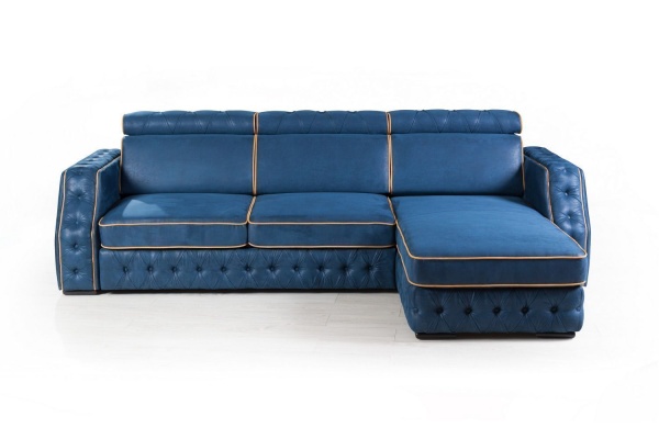 Portofino угловой диван-кровать замша синий от интернет-магазина IDODOM.RU