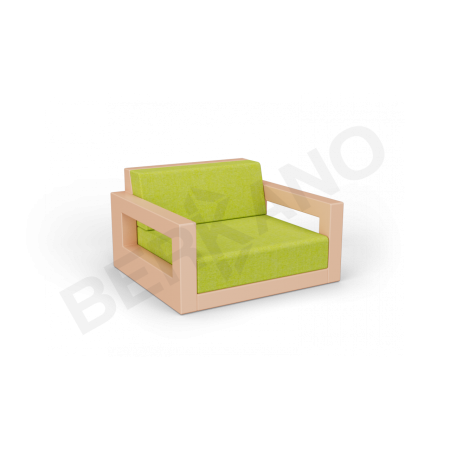 Кресло Quarter lounge с подушками Terracotta / Green