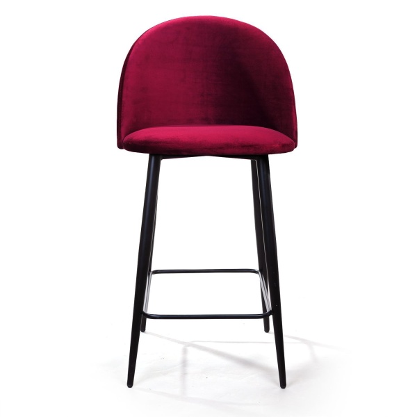 Стул полубарный Thomas, бархат красный 16 от интернет-магазина IDODOM.RU