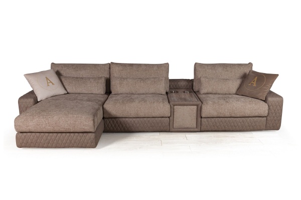 Aldo угловой модульный диван с шезлонгом, баром и столиком от интернет-магазина IDODOM.RU