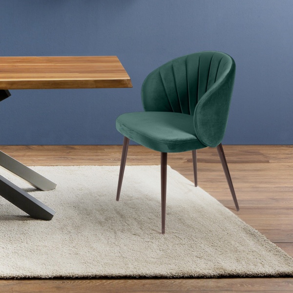 Стул Mont Blanc, бархат изумрудный 87 / черный конус от интернет-магазина IDODOM.RU