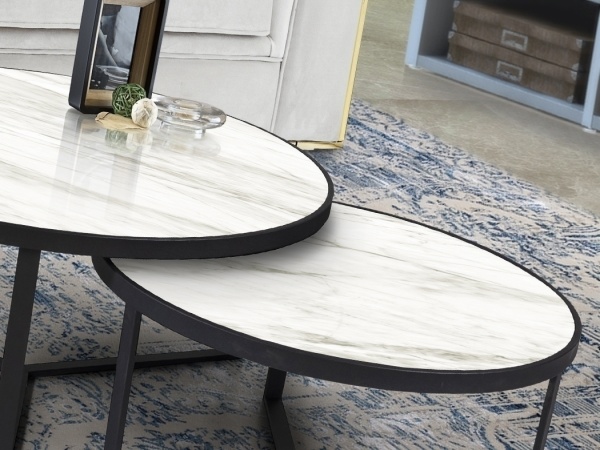 Набор столиков Naira из меламина с отделкой белый мрамор от интернет-магазина IDODOM.RU