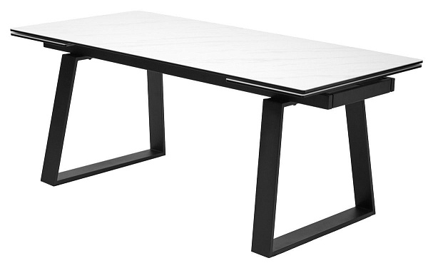 Стол обеденный Basto (180+40+40) керамика матовая белая от интернет-магазина IDODOM.RU