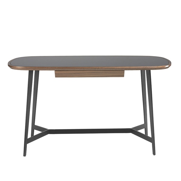 Письменный стол MQ2002DK /3137 орех и черное стекло от интернет-магазина IDODOM.RU