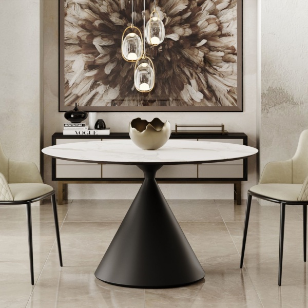 Стол круглый AXIS 120, керамика матовая, белая от интернет-магазина IDODOM.RU