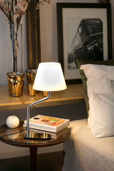 Настольная лампа Eterna хром/белый от интернет-магазина IDODOM.RU