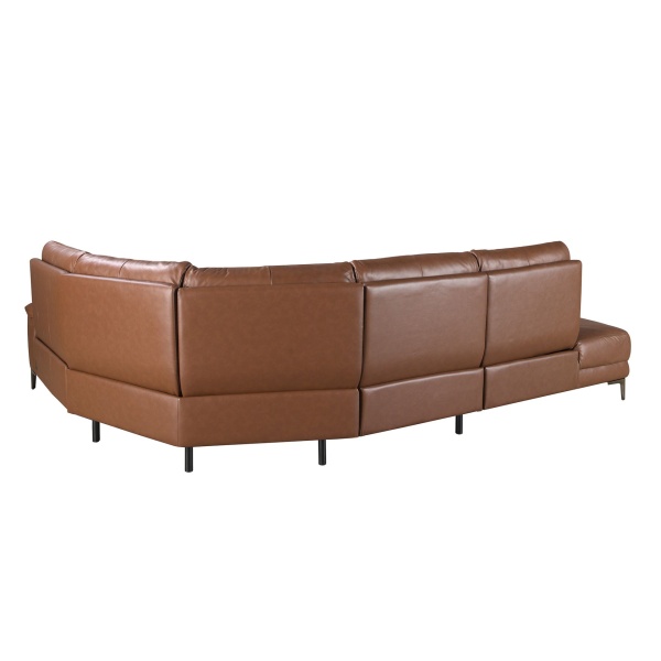 5-местный диван с левым шезлонгом 6216 из коричнево-табачной кожи от интернет-магазина IDODOM.RU