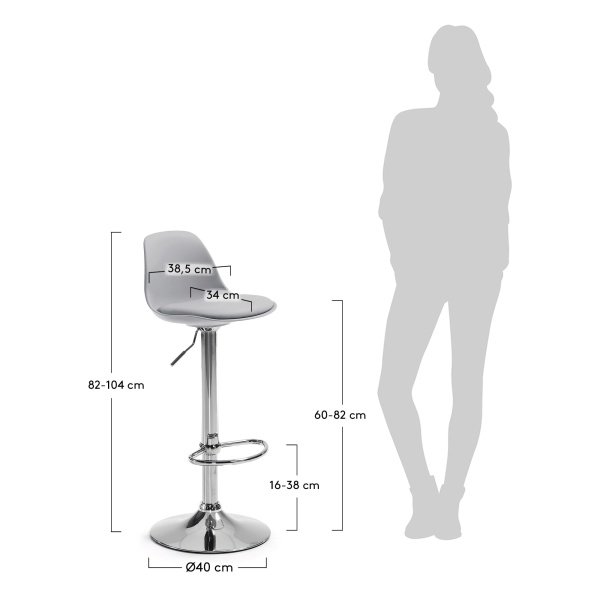 Барный стул Orlando серый от интернет-магазина IDODOM.RU