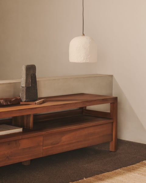 Подвесной светильник Calvia из папье-маше белый Ø 25 см от интернет-магазина IDODOM.RU