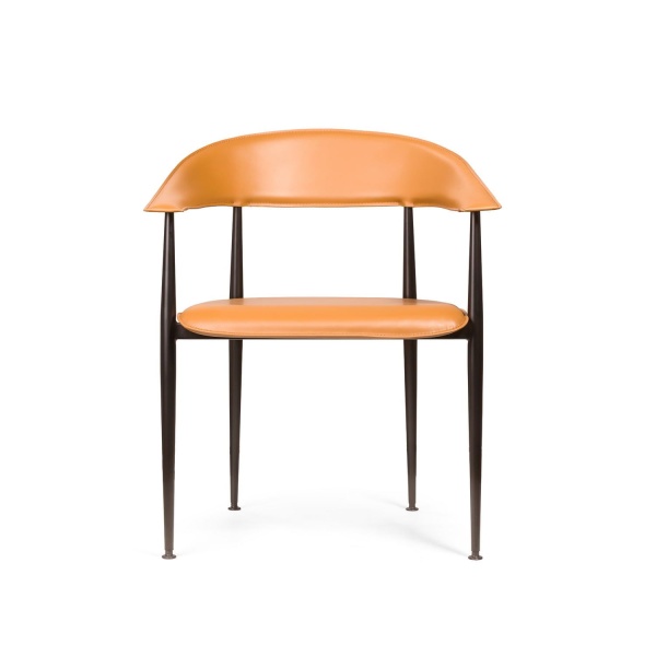 Стул с подлокотниками Rotti, кожа коричневый от интернет-магазина IDODOM.RU