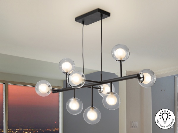 Подвесной светильник Altais 9L черный/хром от интернет-магазина IDODOM.RU