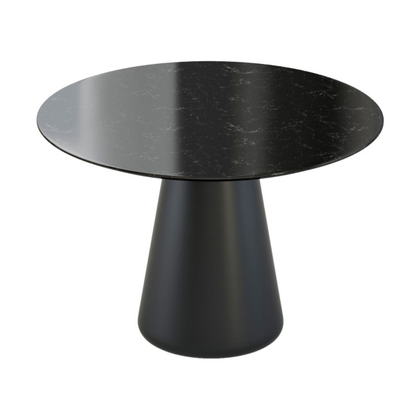 Стол круглый Ikon 100, керамика глянцевая, черная от интернет-магазина IDODOM.RU