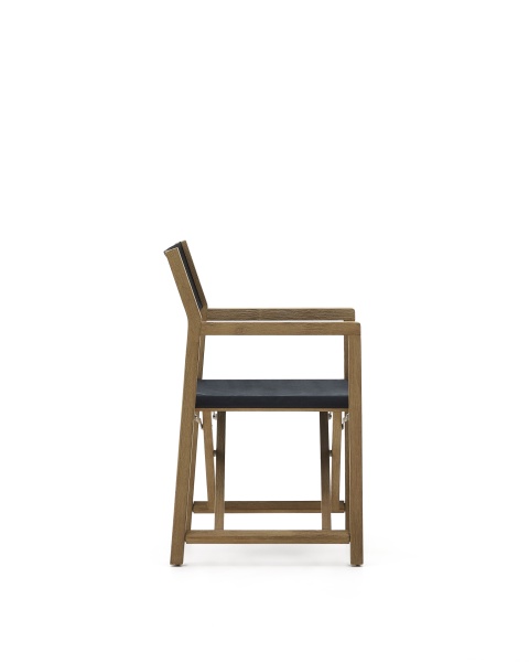 Складное уличное кресло Vilara из акации и текстиля черного цвета от интернет-магазина IDODOM.RU