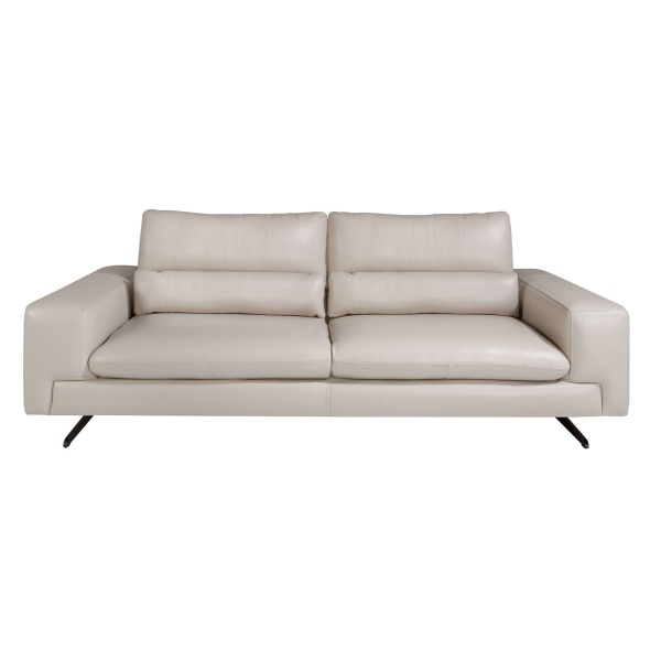 3-местный диван 6142 из серо-бежевой кожи от интернет-магазина IDODOM.RU