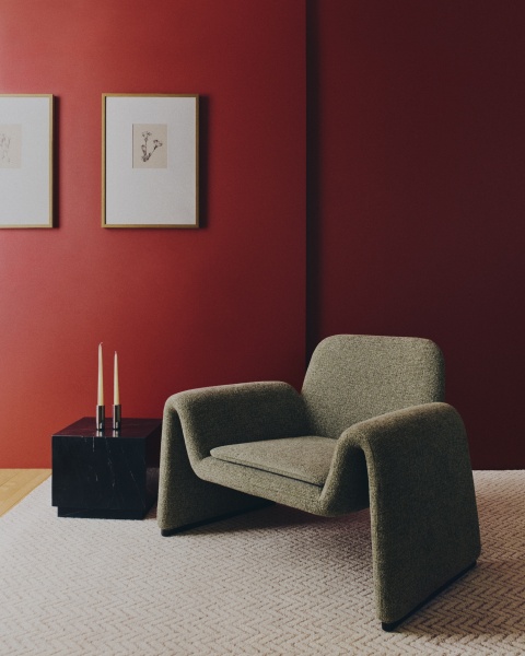 Кресло Melvia из зеленого шенилла от интернет-магазина IDODOM.RU