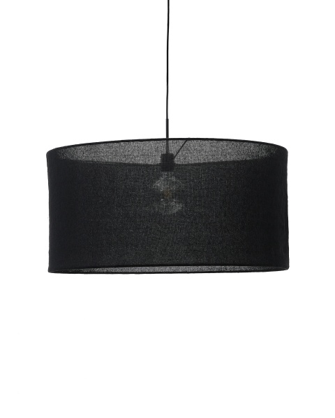 Льняной абажур Mariela с черной отделкой Ø 80 от интернет-магазина IDODOM.RU