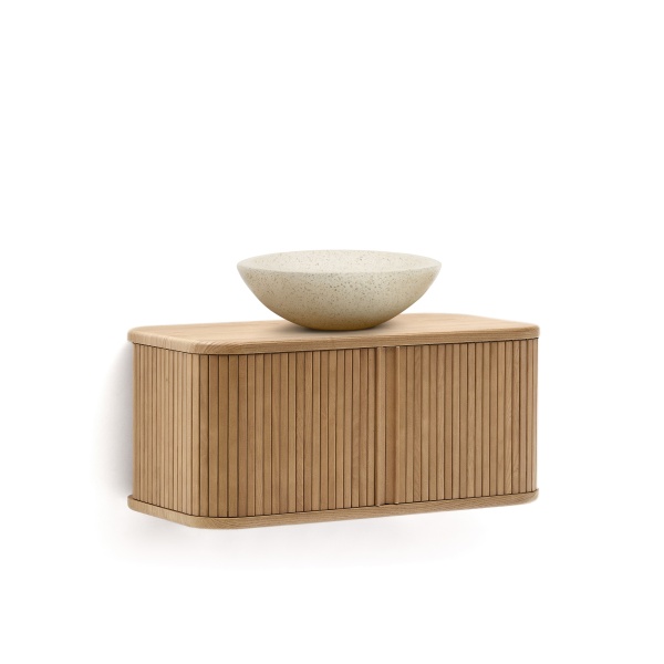 Шкафчик для ванной Mailen из ясеневого шпона в натуральной отделке, 90 x 45 от интернет-магазина IDODOM.RU