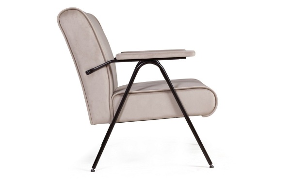 Кресло Andy с мягкими подлокотниками, бархат пепельно-бежевый 25 от интернет-магазина IDODOM.RU