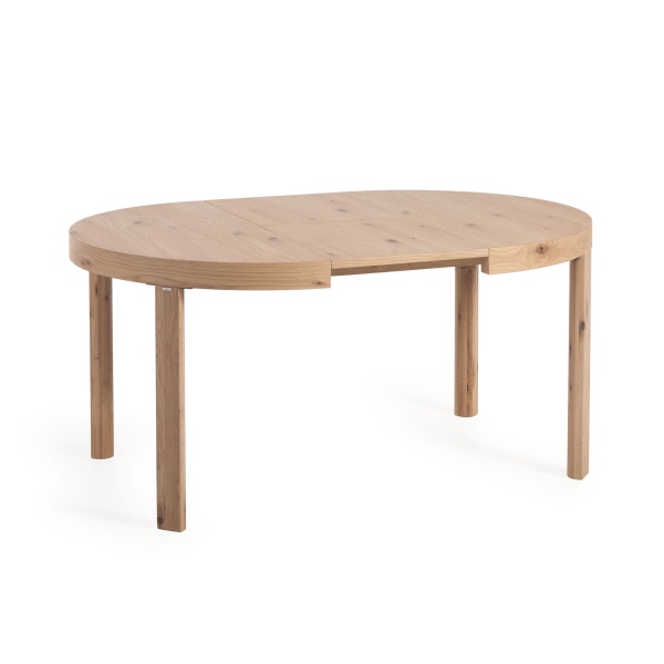 Extendable Раздвижной круглый стол с дубовым шпоном и ножками из массива дерева Ø120(170)x12 от интернет-магазина IDODOM.RU