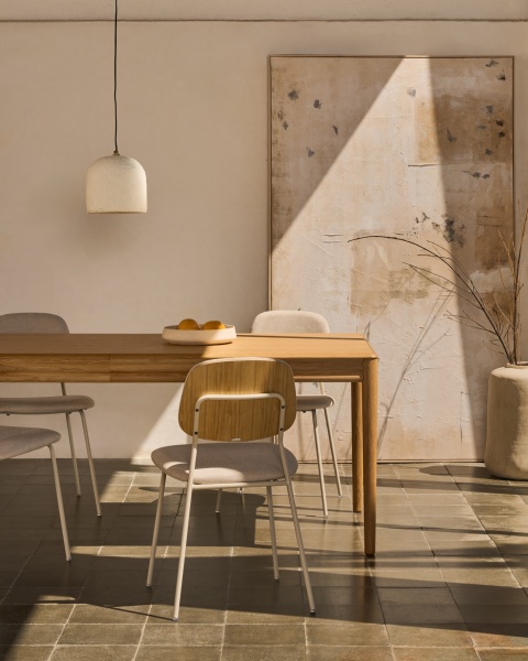 Раздвижной стол Lenon из натурального массива дуба и шпона 200(280)x90 от интернет-магазина IDODOM.RU