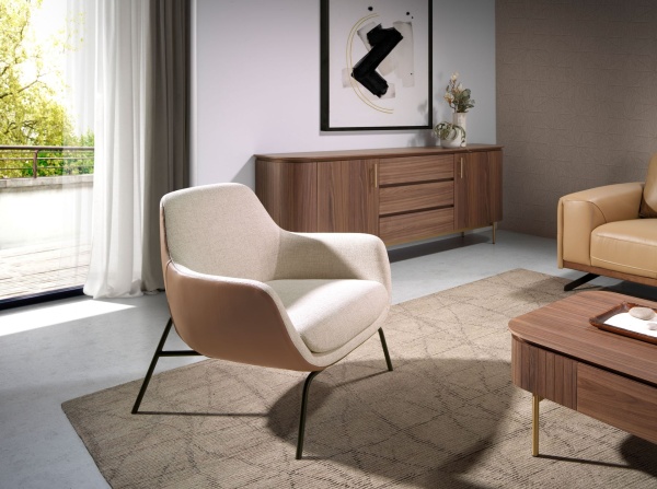 Кресло 5099/A226 с обивкой из ткани и экокожи от интернет-магазина IDODOM.RU