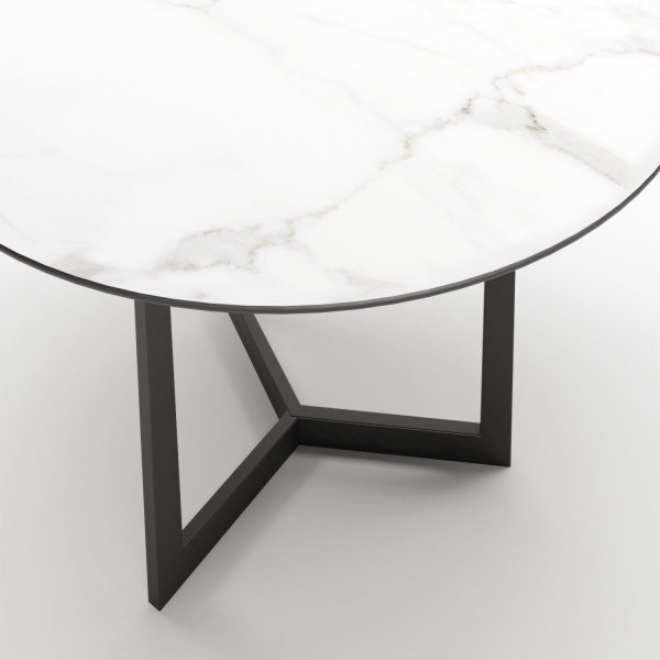 Стол круглый BENZ 80, керамика белая от интернет-магазина IDODOM.RU