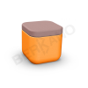 Пуф Grace оранжевого цвета, аксессуар кофейного цвета