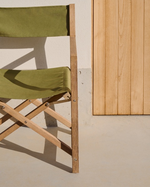 Складной стул Vilara для улицы из акации и текстиля зеленого цвета от интернет-магазина IDODOM.RU