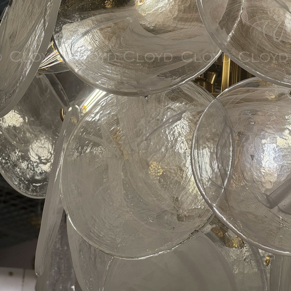 Люстра Cloyd LINZE-B C13 / Ø60 см - латунь - белое стекло (арт.11674) от интернет-магазина IDODOM.RU