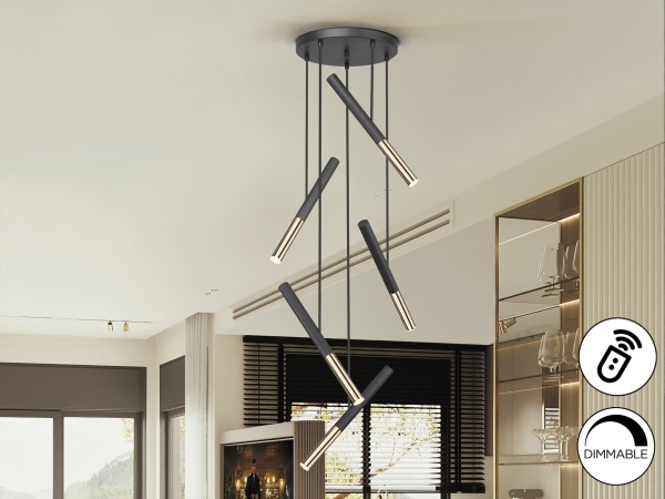 Люстра Edna 5L черный / золотой DIM от интернет-магазина IDODOM.RU