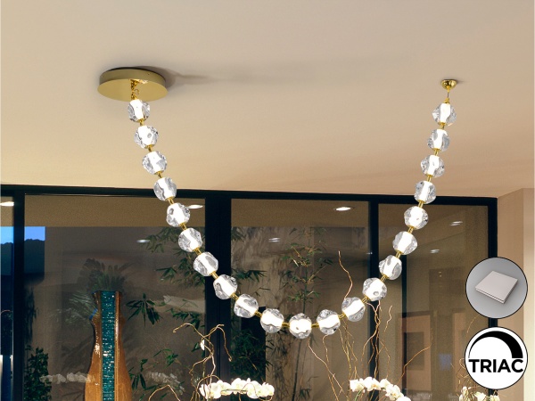 Люстра Zaria II 21L- золотой/жемчужный DIM от интернет-магазина IDODOM.RU