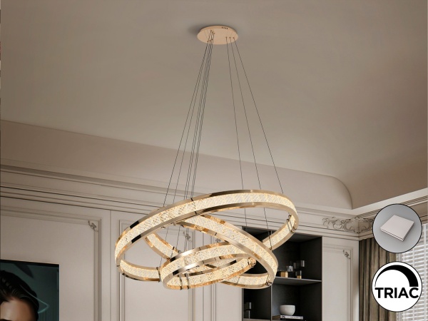 Lorian Люстра с 3 кольцами блестящее золото от интернет-магазина IDODOM.RU