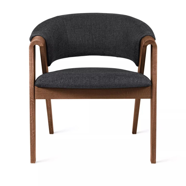 Кресло Claus, дуб натуральный лак коричневый, рогожка, серый от интернет-магазина IDODOM.RU