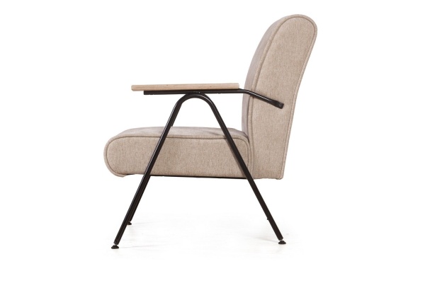 Кресло Andy с деревянными подлокотниками, шенилл Shantal beige от интернет-магазина IDODOM.RU