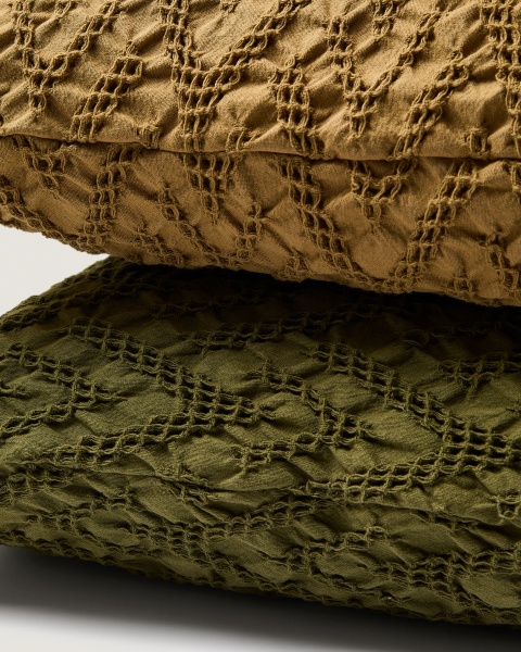 Чехол для подушки Evone 100% хлопок с вафельной текстурой зеленый 50 x 50 см от интернет-магазина IDODOM.RU