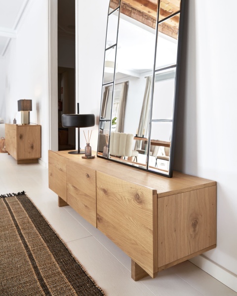 Тумба по ТВ Rasha 3-х дверная дубовый шпон с натуральной отделкой от интернет-магазина IDODOM.RU