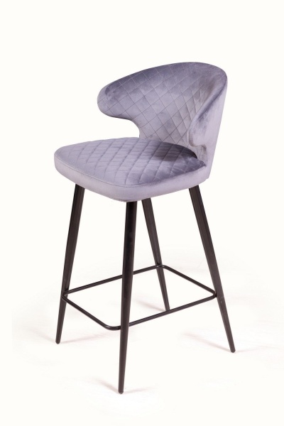 Стул полубарный Richard ромб, бархат серый 27 от интернет-магазина IDODOM.RU