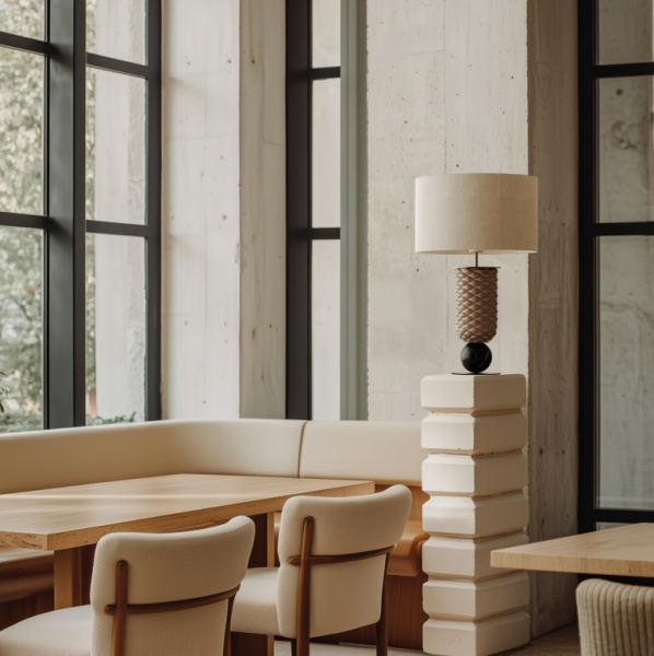 Настольная лампа Olas никель металл/черный мрамор с абажуром 801011/41 от интернет-магазина IDODOM.RU