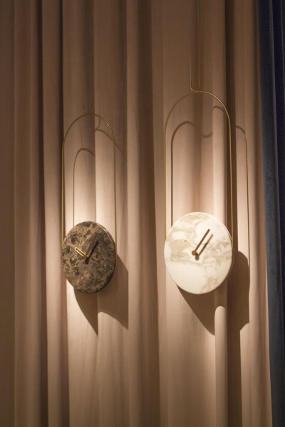 Часы настенные Colgante мрамор Emperador - латунный металл от интернет-магазина IDODOM.RU