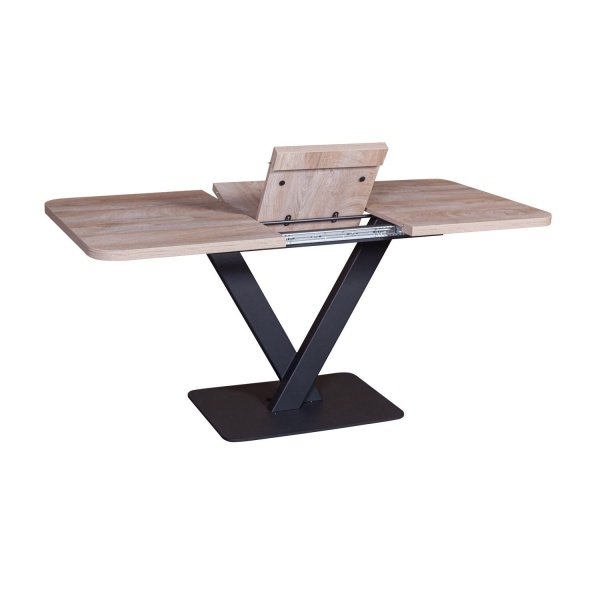 Стол Chester раздвижной  (120+40) дуб эндгрейн, опоры черные от интернет-магазина IDODOM.RU