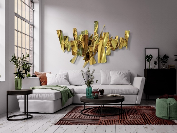 Настенная панель Fracture золотая от интернет-магазина IDODOM.RU