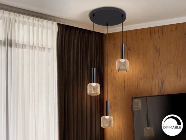 Люстра Sincro 3L черный/золотой от интернет-магазина IDODOM.RU