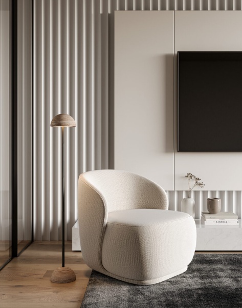 Торшер Big Dussa черный металл / травертин от интернет-магазина IDODOM.RU